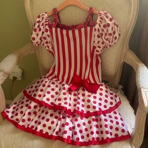 Charming Red and White Striped Kids Costume